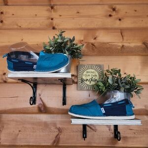 Toms Bimini Stitchout Colorblock‎ Canvas Leather Loafers Boat Shoes Comfort Sz 7